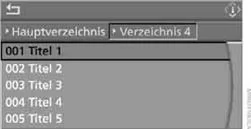 Um das Verzeichnis zu wechseln:			 Verzeichnis ausw&auml;hlen und Controller dr&uuml;cken.