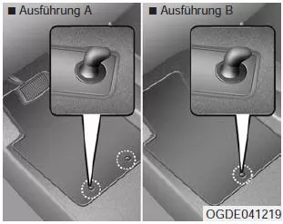 Befestigungspunkt(e) f&uuml;r Fu&szlig;matten