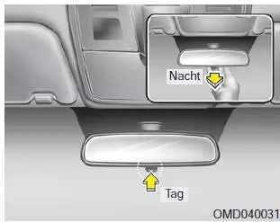 Innenr&uuml;ckblickspiegel mit Tag/Nacht-Umschaltung