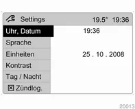 Taste Main am Infotainment System dr&uuml;cken.