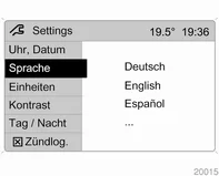 Die Sprache der Textanzeigen einiger Funktionen kann ausgew&auml;hlt werden.