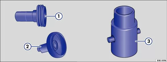 Abb. 6 &Uuml;bersicht der Adapter f&uuml;r den Gaseinf&uuml;llstutzen.